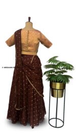 SITARA - Brocade & Chiffon Embroidered Lehenga Set - Image 3