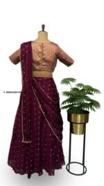 SITARA – Brocade & Chiffon Embroidered Lehenga Set - Image 3