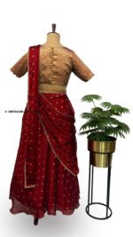 SITARA – Brocade & Chiffon Embroidered Lehenga Set - Image 3