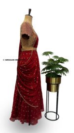 SITARA – Brocade & Chiffon Embroidered Lehenga Set - Image 2