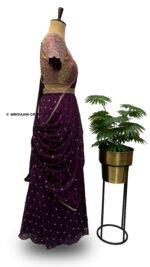 SITARA – Brocade & Chiffon Embroidered Lehenga Set - Image 3